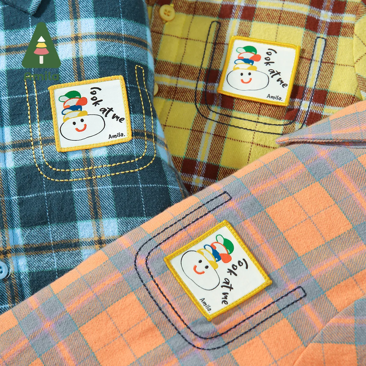 Baby Boy Shirt Winter Multicolour Lapel Color Blocking Warm Cartoon Pattern Baby Clothing kids shirts