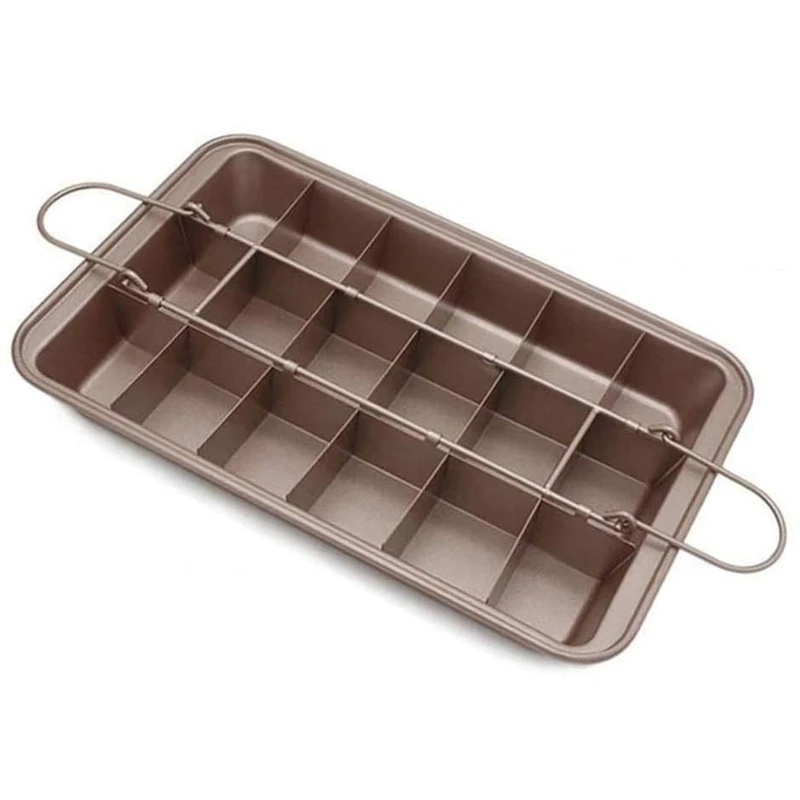 

HOT SALE Non Stick Brownie Pans With Dividers, High Carbon Steel 18-Lattice Brownie Baking Tray For Oven Baking, Baking Pan