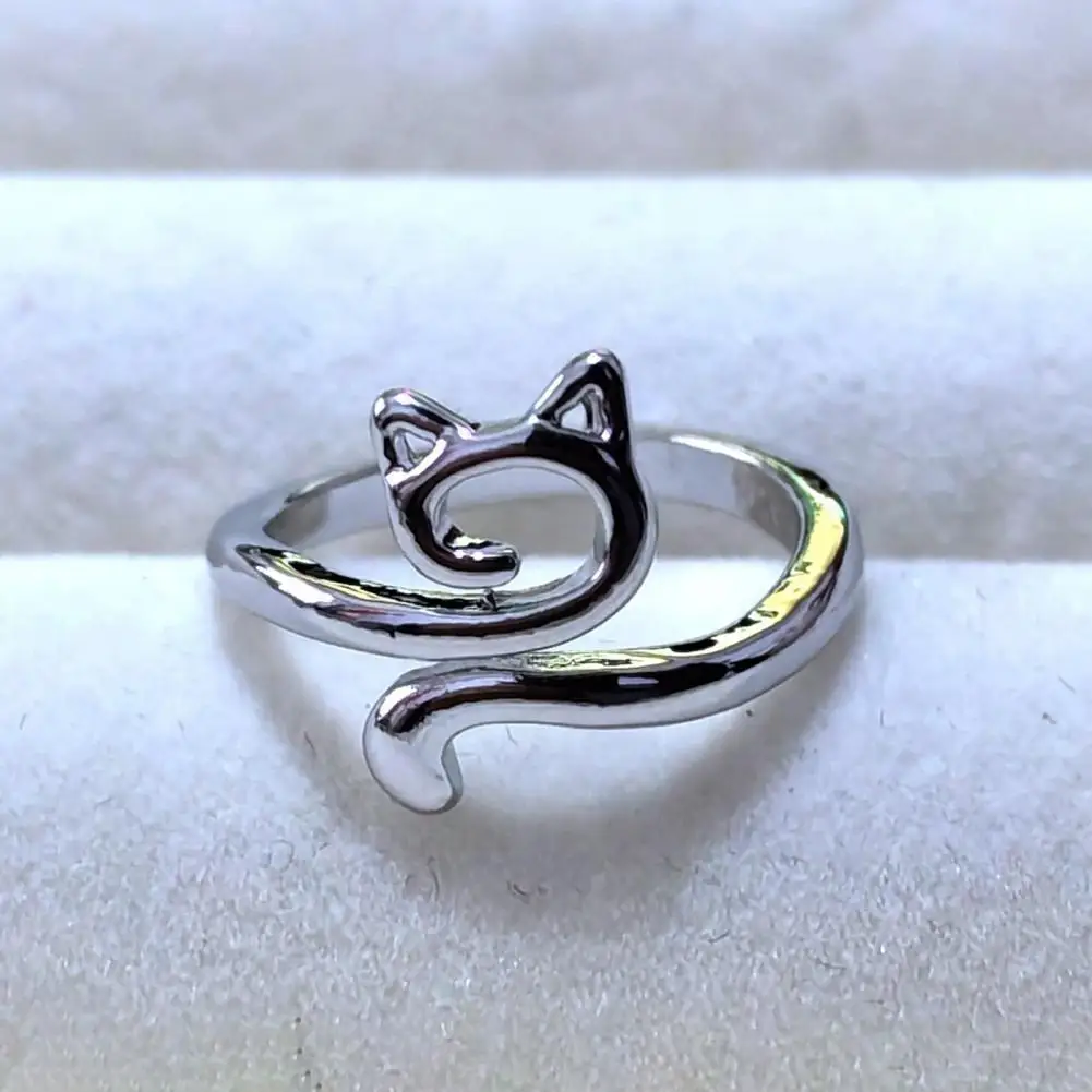 6Pcs Crochet Ring Adjustable Yarn Tension Ring Set Non-Slip Cat Peacock Shape Knitting Ring Sewing Supplies 5