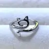 6Pcs Crochet Ring Adjustable Yarn Tension Ring Set Non-Slip Cat Peacock Shape Knitting Ring Sewing Supplies 5