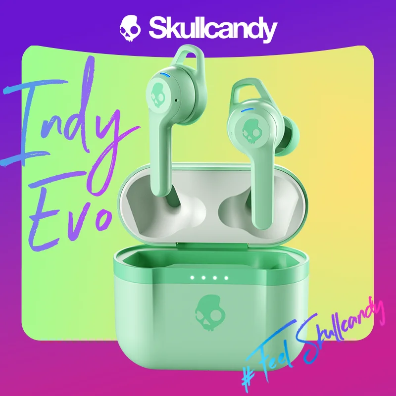 

Choice Skullcandy Indy Evo Pure Mint Wireless Earphones Sweat and Water Resistant Wireless Earbuds Noise Reduction Headphones