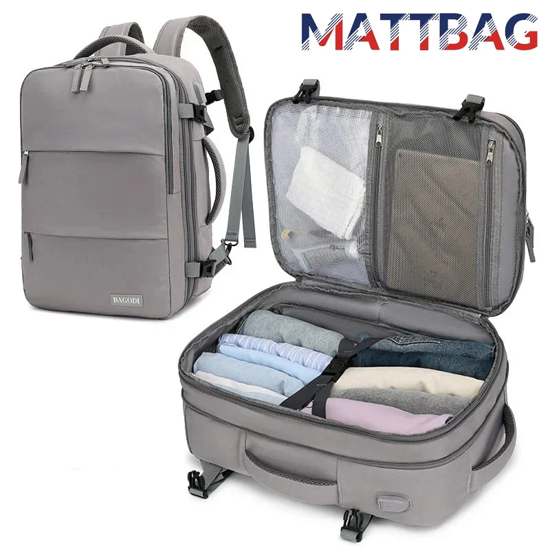 Zaino Da Viaggio 40X20X30 Cabin Plane Laptop Weekender Espandibile Impermeabile Con Porta Usb Zaino Da Viaggio Per Donna Da Donna Con Porta Usb