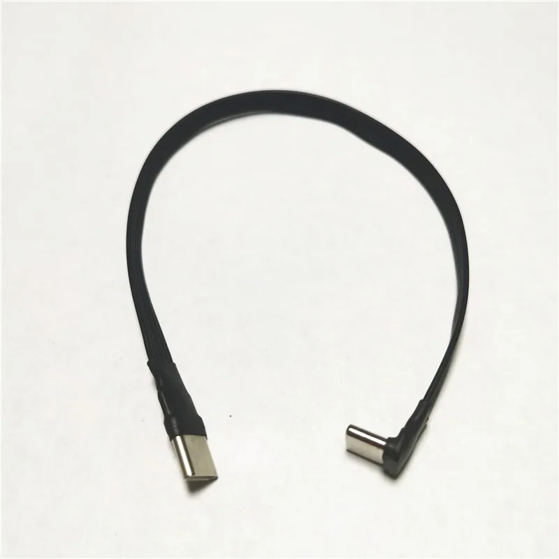 Type C Naar USB-C 90 Graden Haakse Adapter Kabel Power Bank Flexibele Kabel Pd Kabel Oplaadkabel Usb C Bocht platte Siliconen Kabel