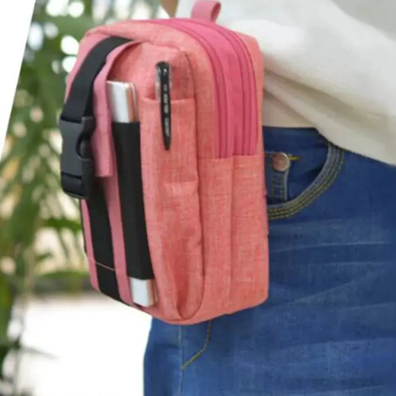 1PC Tactical Molle Pouch Belt Waist Pack Bag Durable Canvas Outdoor Running Gadgets EDC Tool Zipper Waistpacks Pen Torch Holster