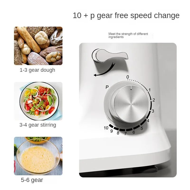 Multifunctional Food Mixer-Dough Kneader Cream Whipper Baking Egg Beater Intelligent Cooking Machine with 1000W 4.5L