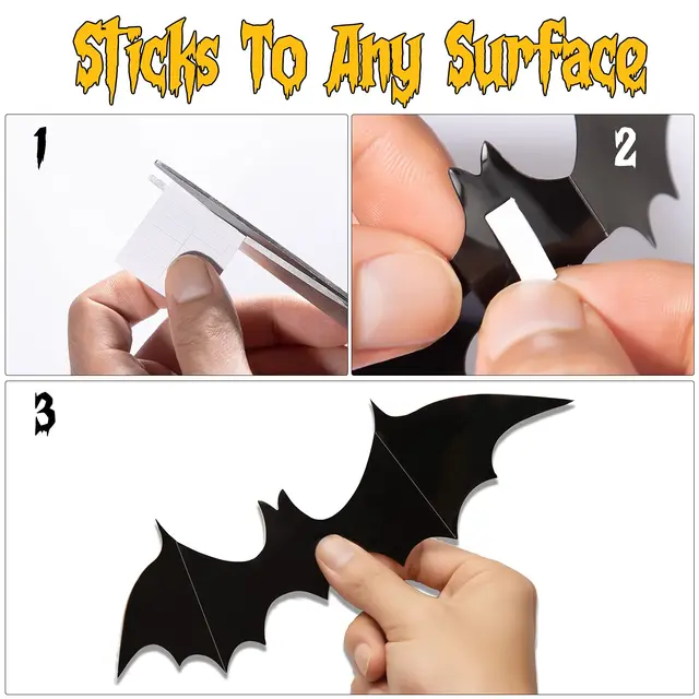 Halloween 3D Bats Decoration Wall Stickers Waterproof Black Spooky Bat for  Halloween Decoration Window Porch Door Party Supplies - AliExpress