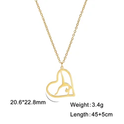 Elegant Rhythmic Gymnastics Stainless Steel Necklace - Trendy 2024 Jewelry (Heart gold)