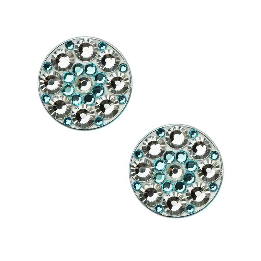 2pcs Crystal Golf Ball Markers Golf Marker Cap Hat Clip Accessories Gift Girls Women