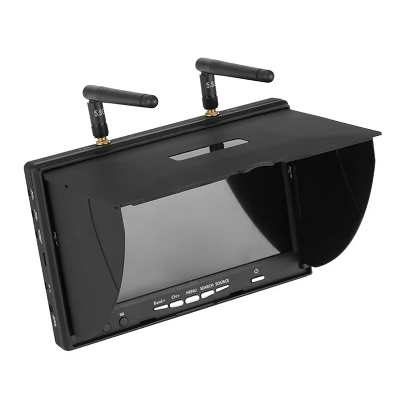 

5,8G 2CH 7-дюймовый Raceband FPV монитор 800X480 со встроенным аккумулятором DVR видеоэкран для FPV мультикопта с вилкой Стандарта США простая установка