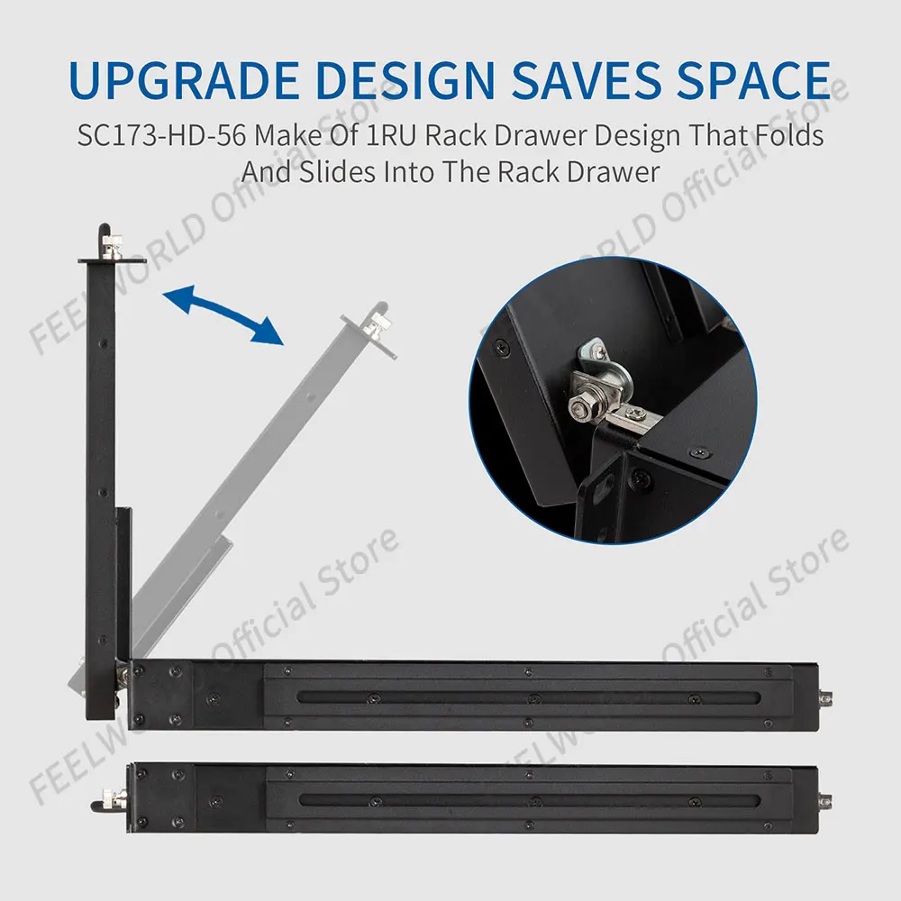 SEETEC 17.3 Inch 1RU Pull Out Rack Mount Broadcast Director Monitor Full HD 1920x1080 SC173-HD-56 for Peaking Focus Assi