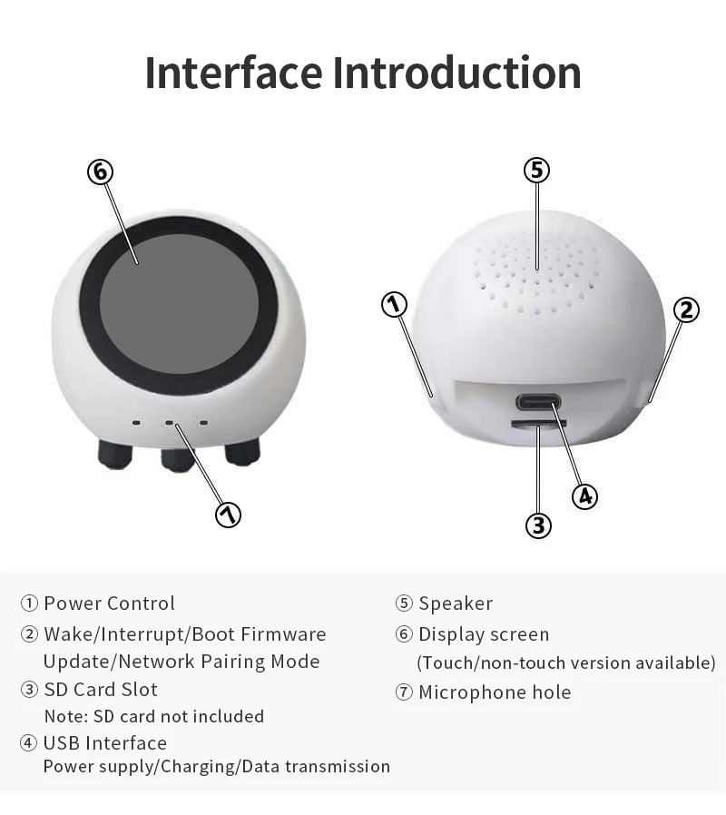 XiaoZhi DeepSeek AI Voice Chat Robot ESP32-S3 1.28inch LCD Development Board SD