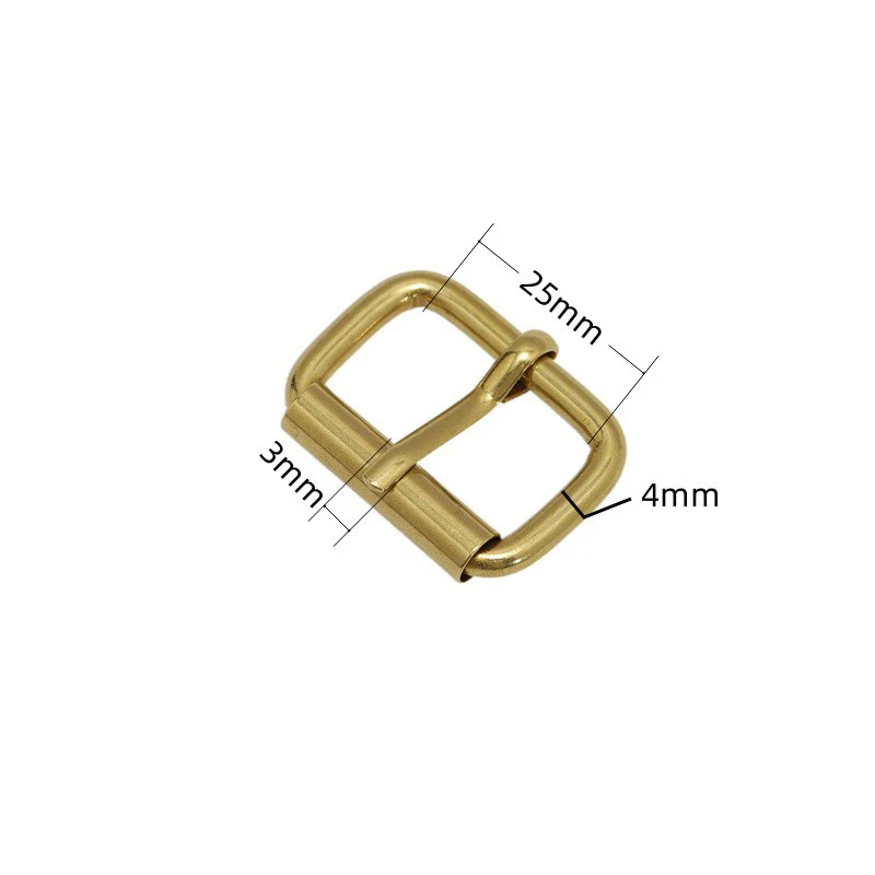 Description Picture 4 of item1 piece Brass Roller Buckle Heel Bar Buckle Adjustable Square Ring Pin buckle for Leather Craft Bag parts Strap Accessories