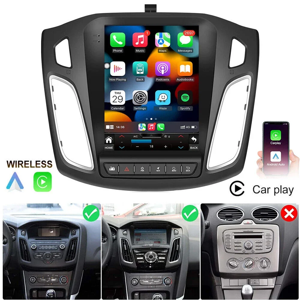 

Android 13 Car Radio For Tesla Style Android Auto 4G Wireless Carplay DSP Multimedia Player For Ford Focus MK3 2012-2018 no 2din