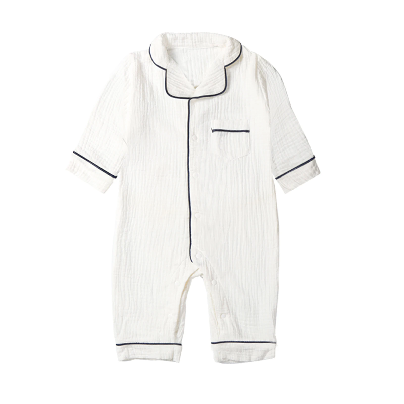 Baby Sleepwear Autumn Baby Sleepwear Organic Cotton Clothes for Boy Girl Newborn Pajama Solid Color Muslin Romper Kids Pajamas Toddler Jumpsuit