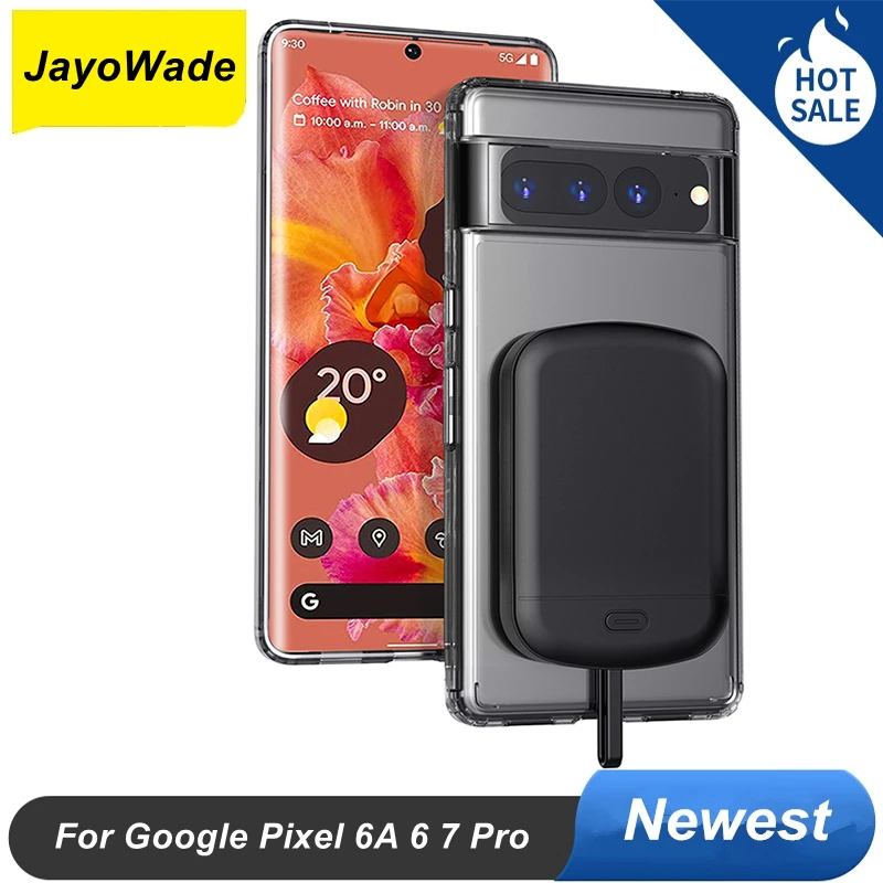 

JayoWade 10000 мАч для Google Pixel 7 6 Pro Аккумулятор Чехол 6A телефонные чехлы для Google Pixel 6A зарядное устройство