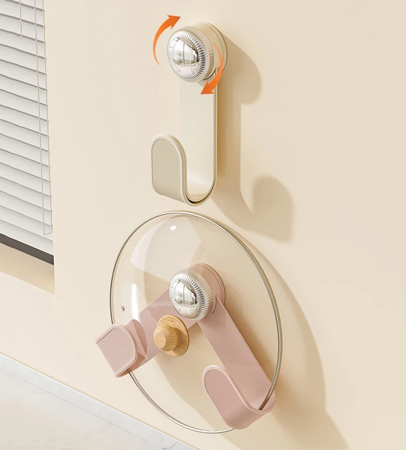 Suction Cup Rotating Pot Lid Rack Chopping Board Cutting Board Hooks Kitchen Multifunctional Nail-free  Wall Mounted Shelves 6