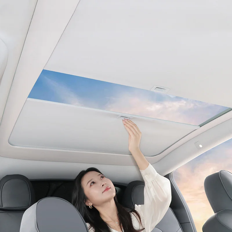 

Sunshades For Tesla Model Y 2023 Accessories Magnetic Sunroof Sunshade Retractable Sun Visor Modification Model Y 2021-2023