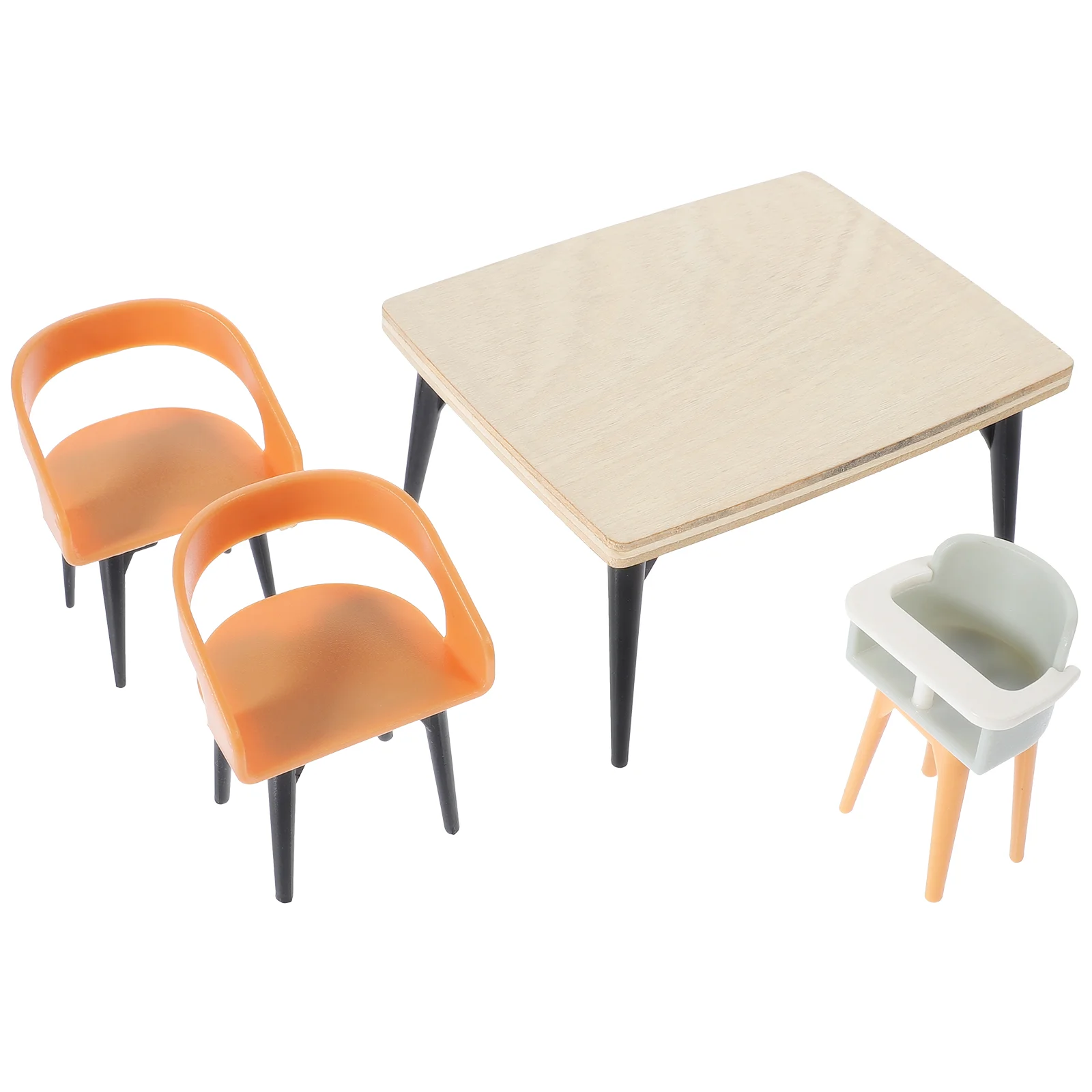 

House Furniture Dinning Chairs Miniature Wooden Small Dining Table Plastic Baby