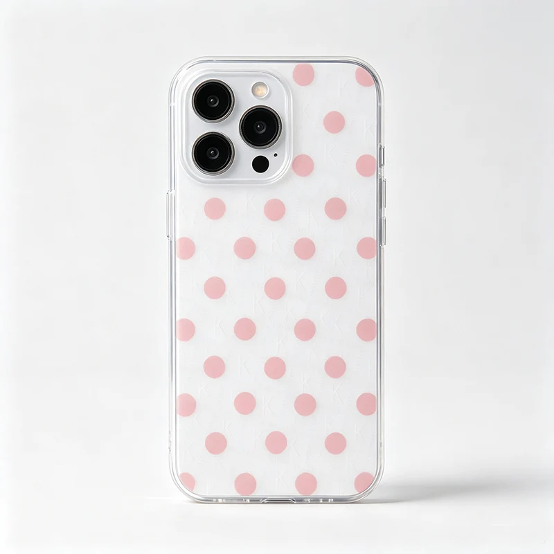 Pastel Pink Polka Dot Clear Phone Case