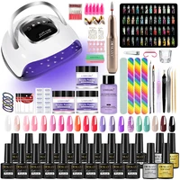 Nail Acrylic Powder Set For Extension Manicure Acrylic Dipping Powder Liquid Tool Kit With Semi Permanent Varnish Nail Art Set 1