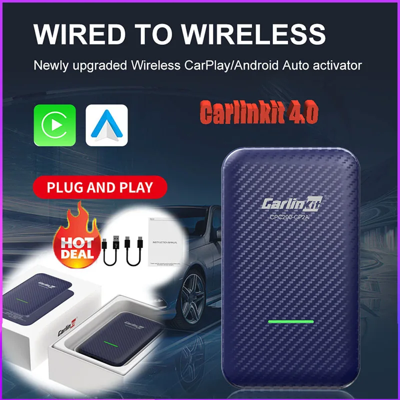 1 шт. адаптер Carlinkit 4 0 для проводного и беспроводного CarPlay Box Автомобильный ключ