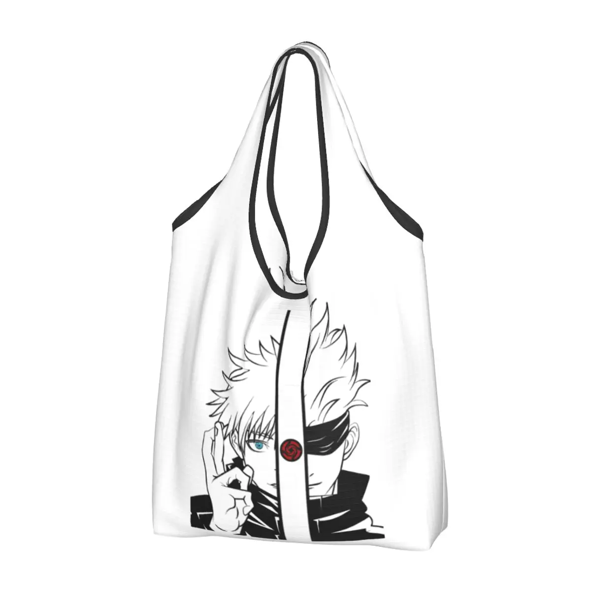 

Jujutsu Kaisen Gojo Satoru Shopping Bags Reusable Grocery Tote Bags Large Capacity Anime Recycling Bags Washable Handbag