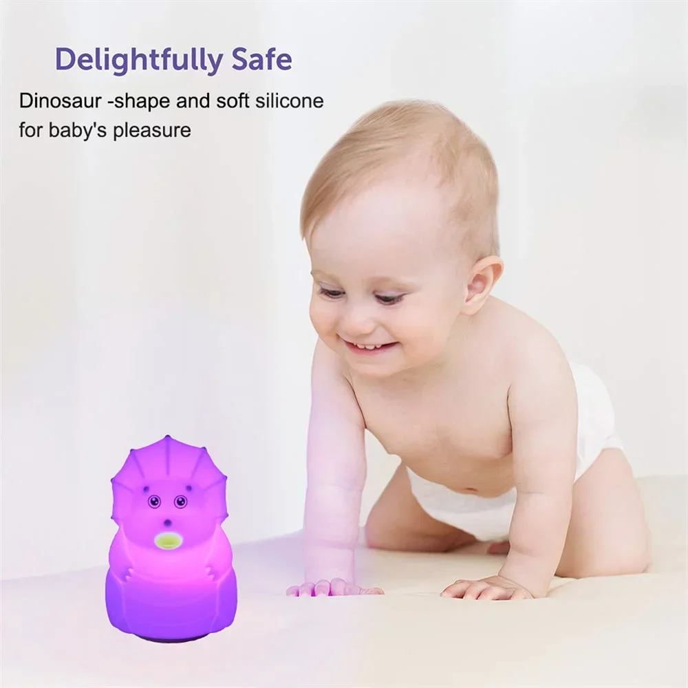 Cute Night Light Dinosaur Desk Lamp USB Charge Animal Night Lamp Cartoon Dinosaur Lamp Baby Sleeping Kid New Year Christmas Gift 5