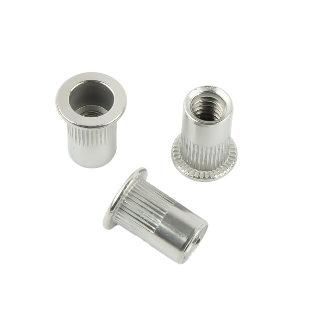Decoration Rivet Nuts Stainless Steel 1/4"-20 Thread 15.5mm Length 40pcs Fastener Threaded Insert Nut Rivnuts