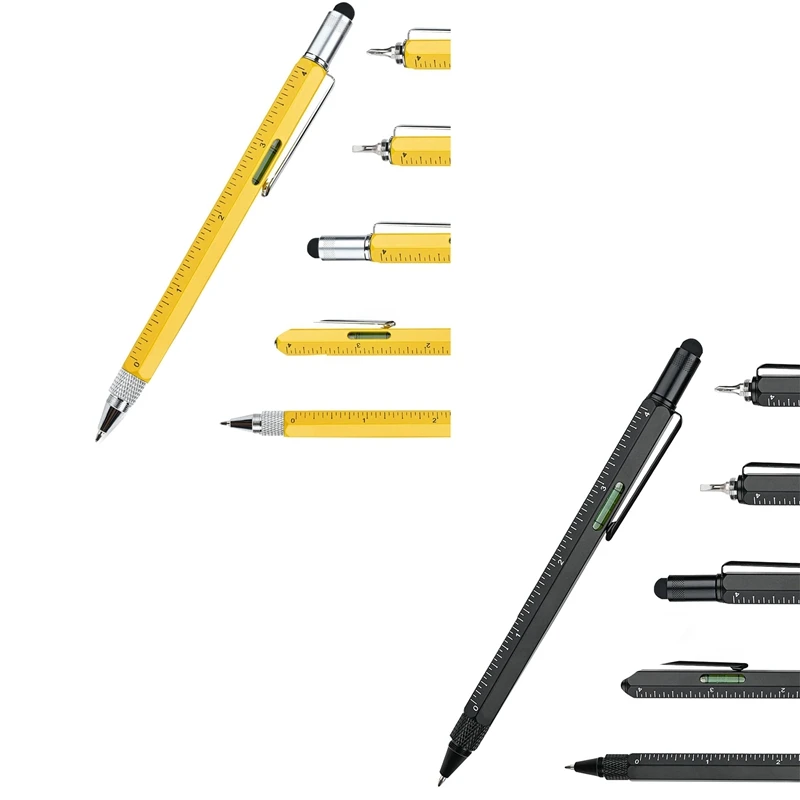 멀티 툴 펜 멋진 가제트, 스타일러스, 레벨, 눈금자, 스크루 드라이버, 아빠 남편 생일 선물, 쉬운 설치, 노벨티 펜