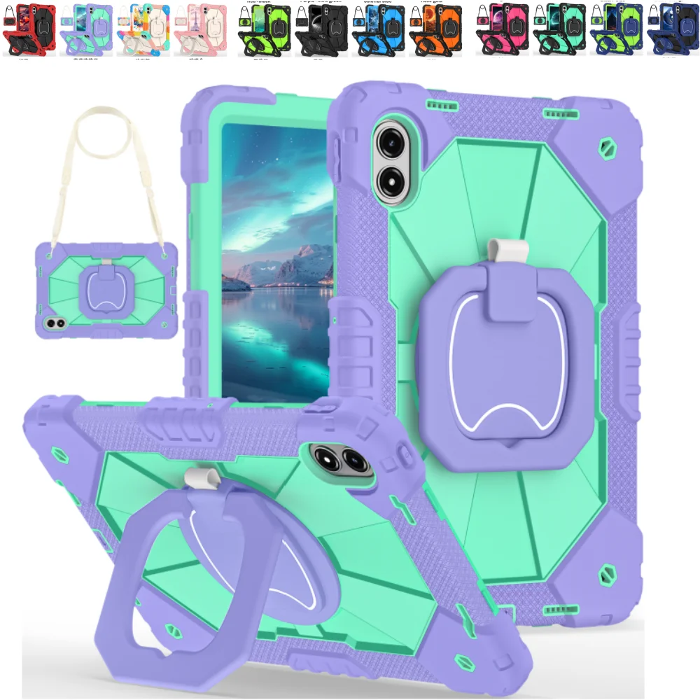 Heavy Duty Shockproof Tablet Case with Stand & Shoulder Straps - Silicone + PC