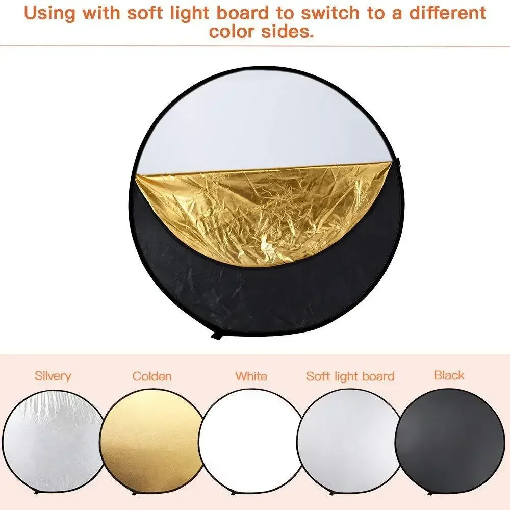 30/60/80/110CM Reflector 5 in 1 Photos Round Reflector For Photography Light Diffuser Photo Studio Accessory Handhold Portable
