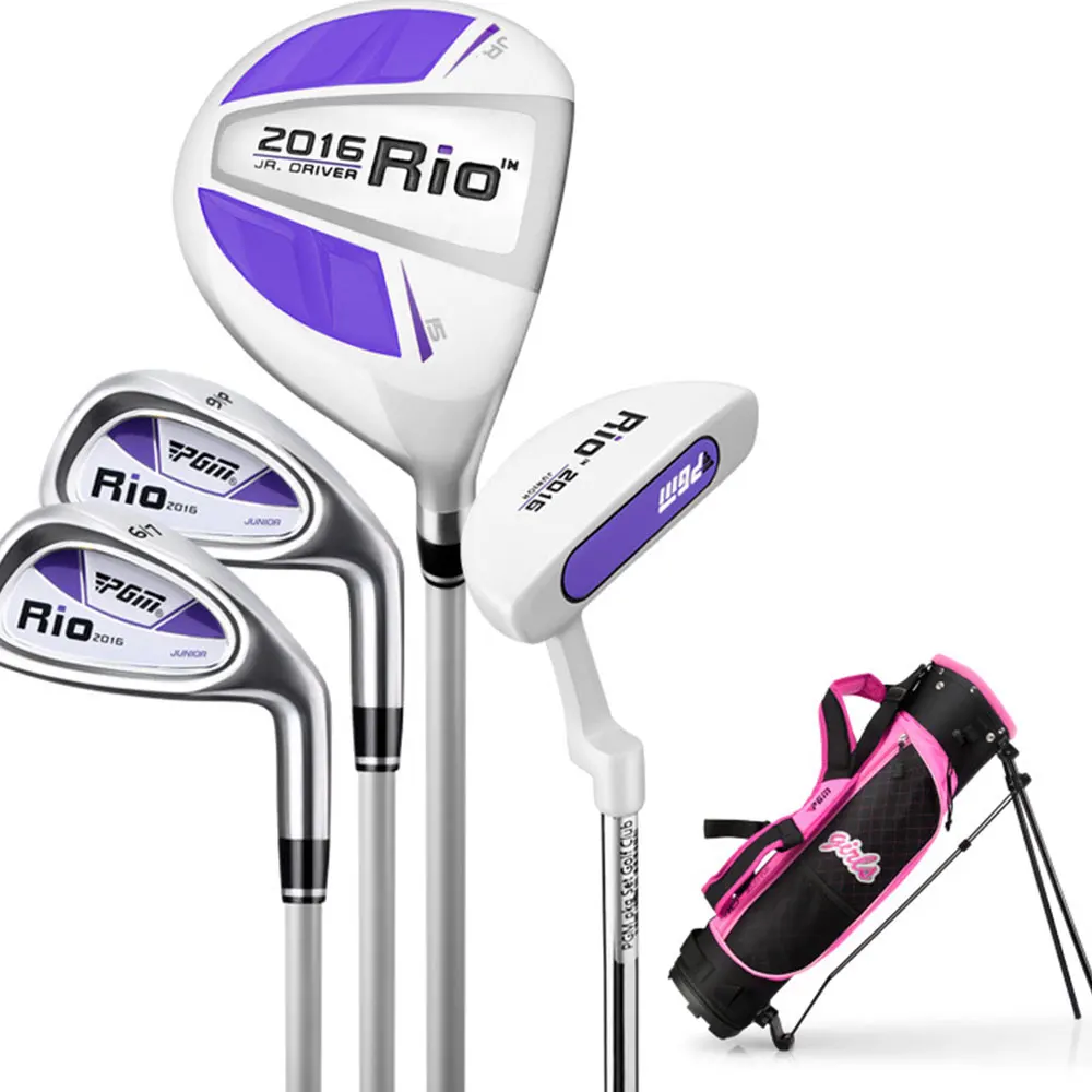 

PGM RIO 3-12 Age Boys Girls Kids Golf Club Full Sets Gift Children's Practice Clubs 1# Wood Pole Carbon Shaft With Bag JRTG004