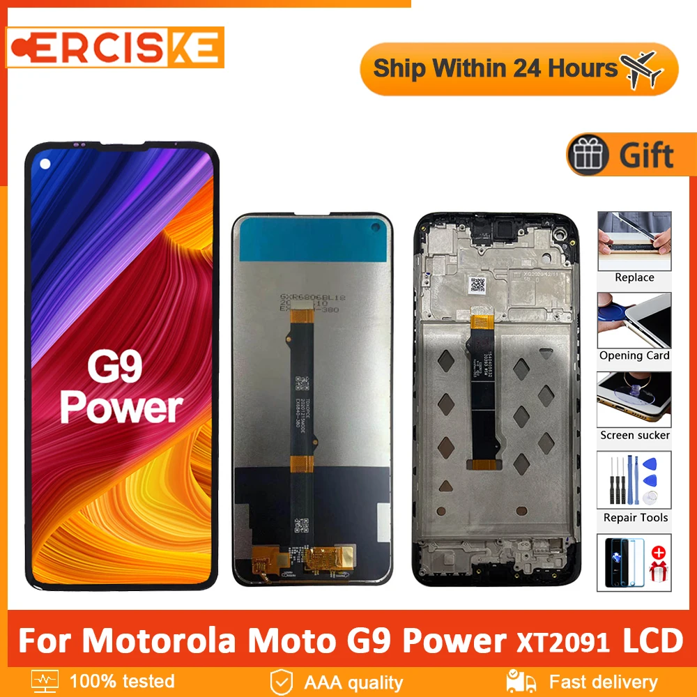 

Original 6.8" Display For Motorola Moto G9 Power LCD Touch Screen With Frame Digitizer Assembly For Moto G9power LCD XT2091-3/ 4