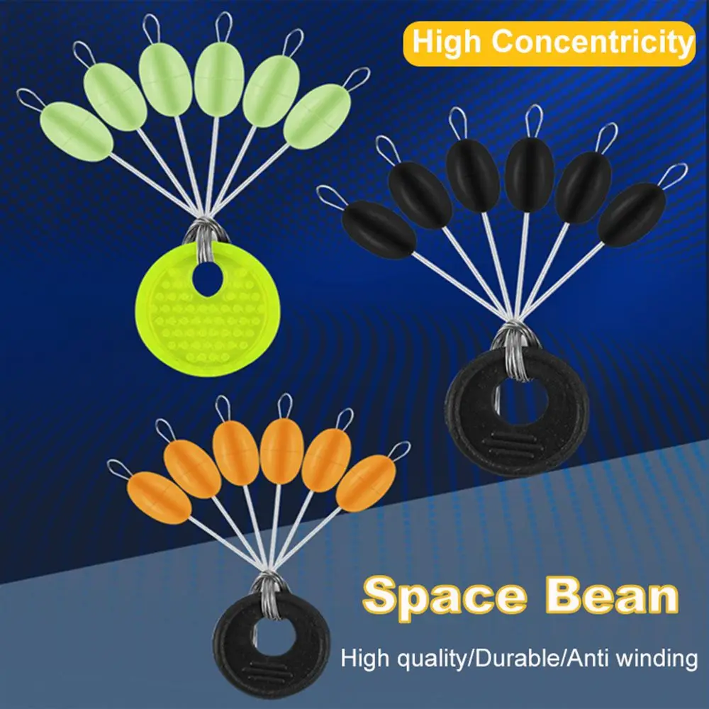 60pcs(10 Groups) Vislijn 6-20# Carp Line Stopper Luminous Space Beans Fishing Accessories Rubber Float Catfish Flotador