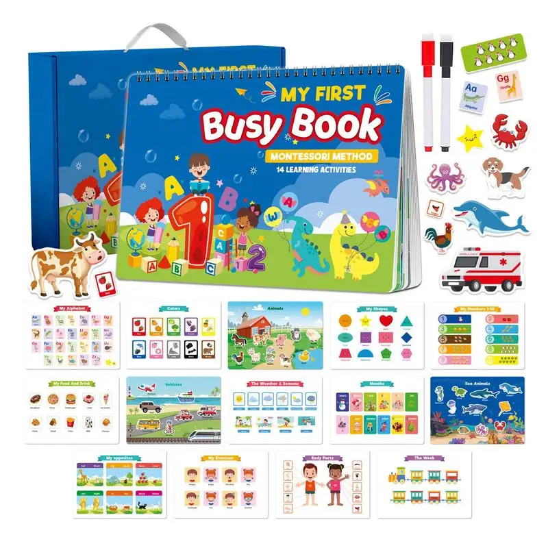 

Busy Book For Kids Preschool Learning Activities Book 14 Themes Early Educational Sensory Toys For 3 Year Old Girls And Boys