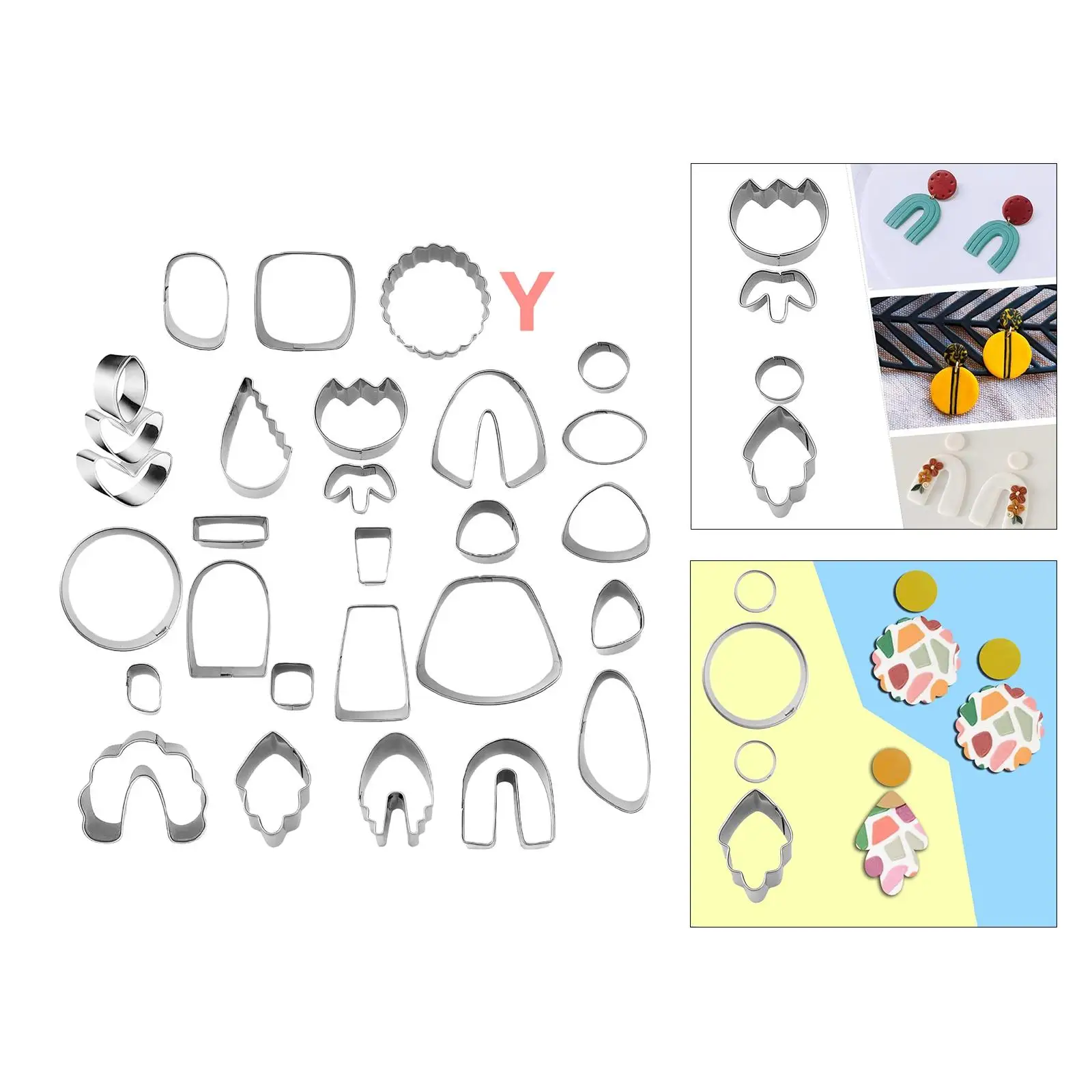 주얼리 제작용 DIY 스테인레스 스틸 모양 커터, 클레이 커터 28 개