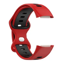 Sport Silicone Strap Accessory for Fitness Tracker Smartwatch Replacement Band (Red black)