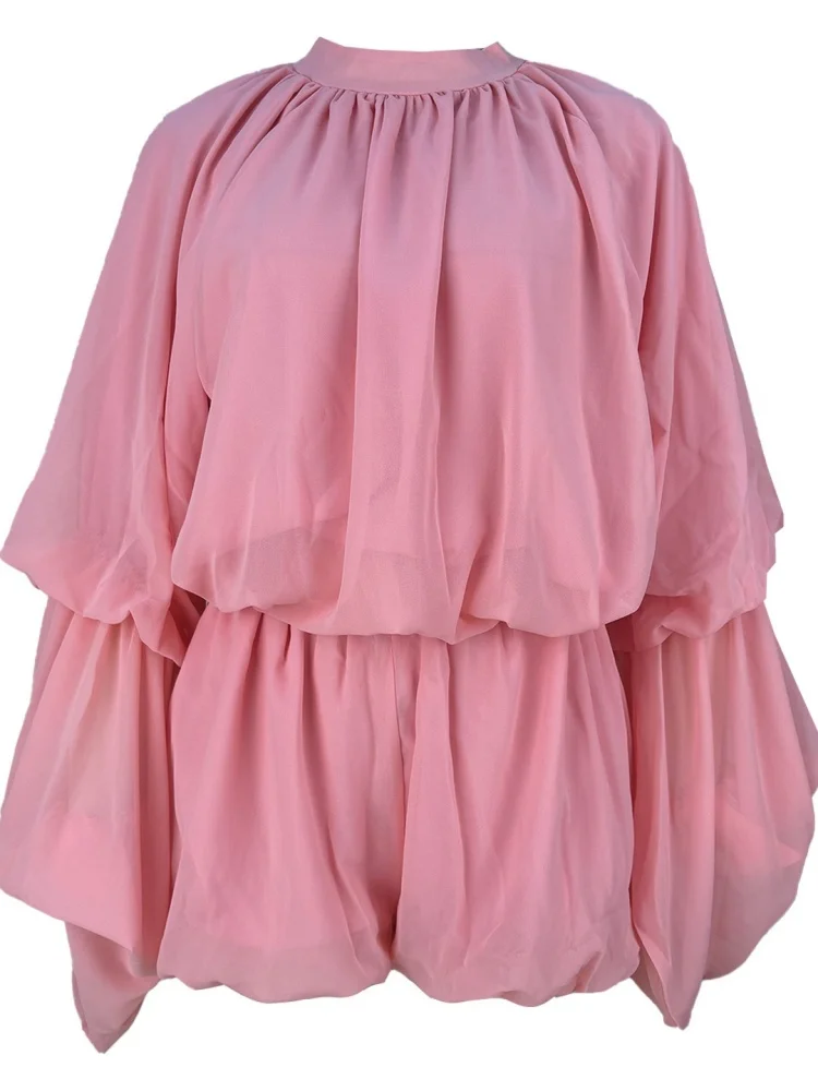 Wmstar 2 Piece Sets Women Wholesale Summer 2025 Lace Shorts Sets Solid Ruffled Shorts Lantern Sleeves Matching Set dropshopping