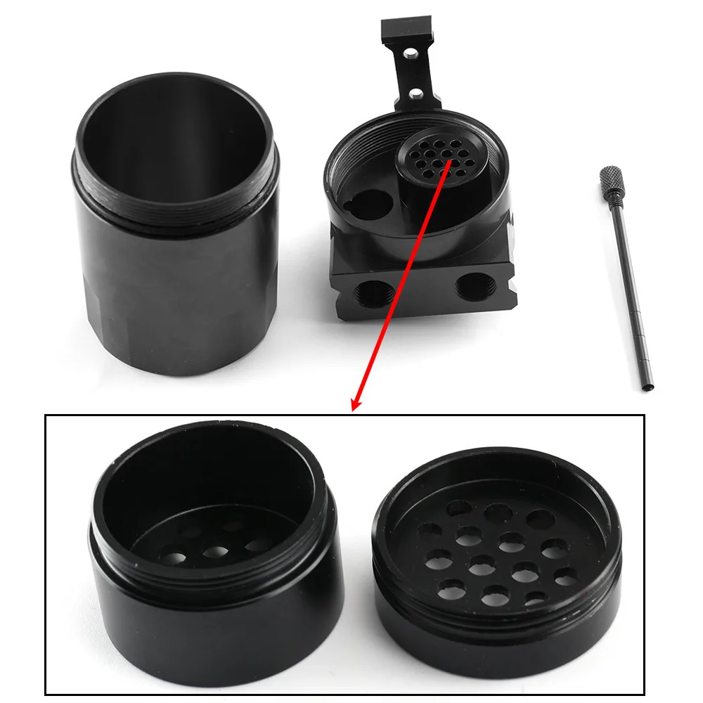 Universal Baffled Aluminum Oil Catch Can Reservoir Tank with Mini Breather Filter and Oil Dipstick