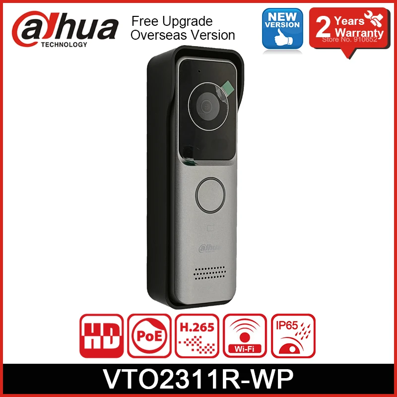 Dahua VTO2311R-WP WiFi IP Villa Door Station POE IP65 Built-in Speaker Two-way Audio Video Intercom Doorbell Unlock with IC Card