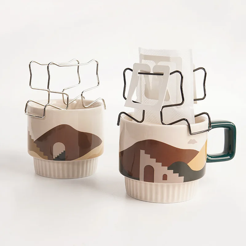 1PC Coffee Filter Holder Portable Reusable Outdoor Tea Filters Dripper Baskets Coffee Ear Drip Filter Cafe Paper Bag Shelf