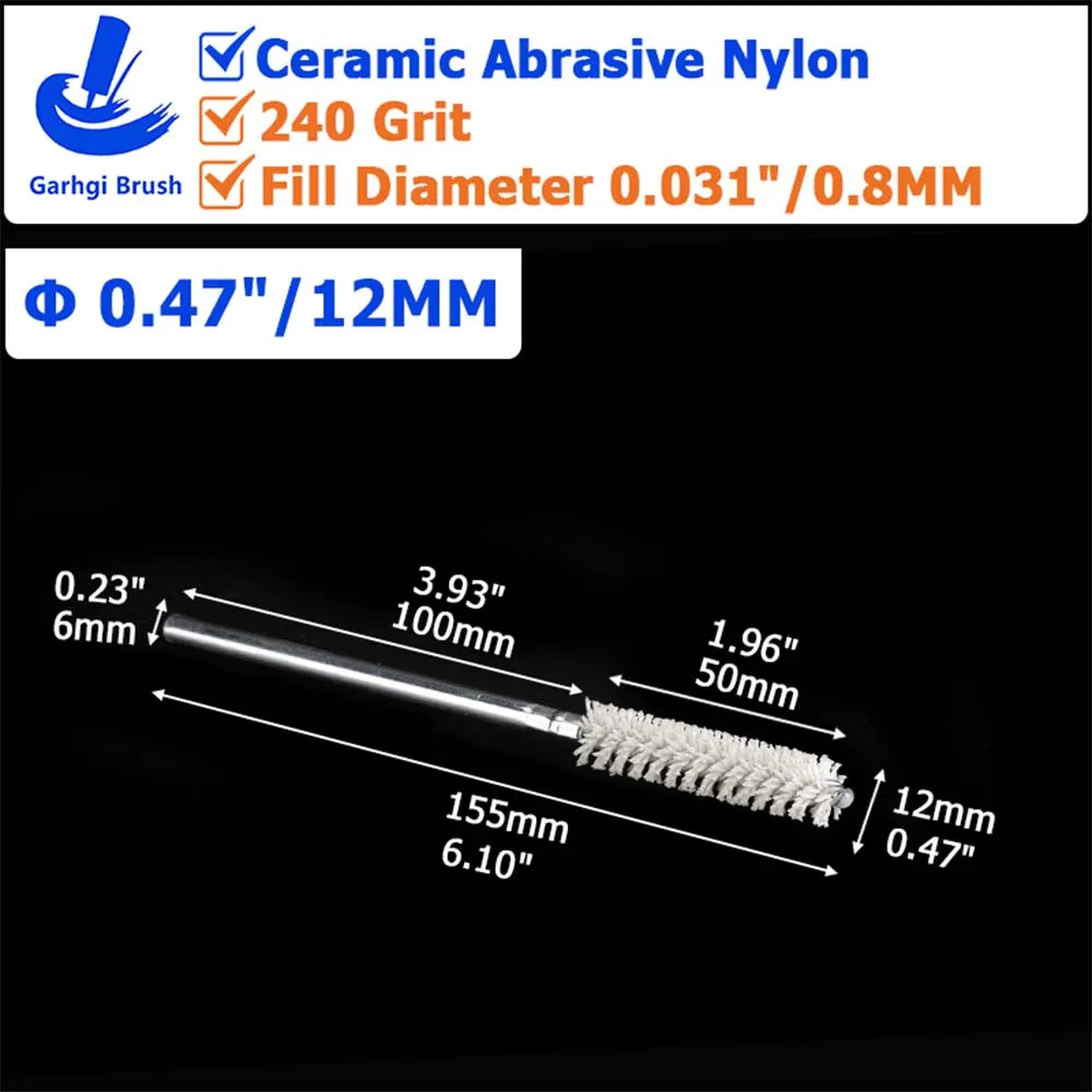 Ceramic Abrasive Nylon Tube Brushes for Surface Prep and Polishing