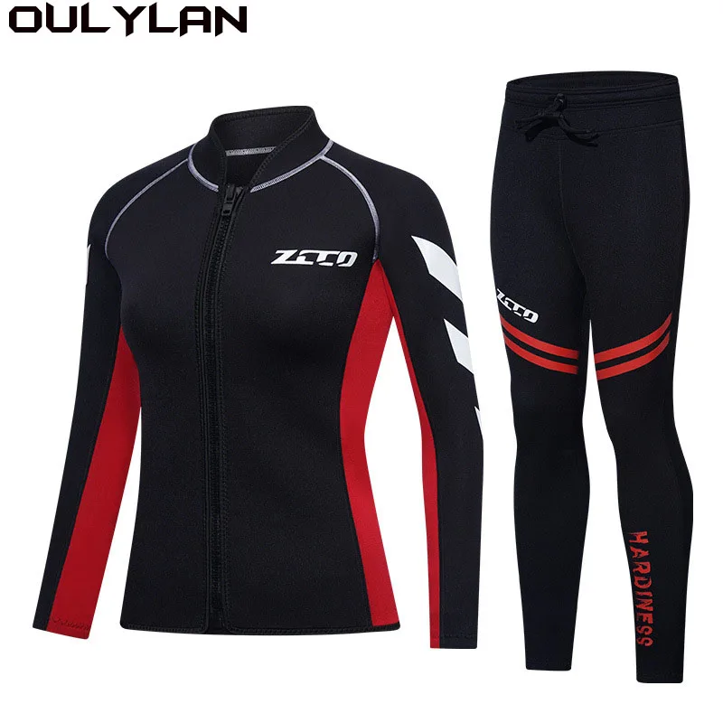 

Oulylan Scuba Diving Suit 3MM Wetsuit Neoprene Underwater Fishing Kitesurf Surf Surfing Spearfishing Jacket Pants Clothes