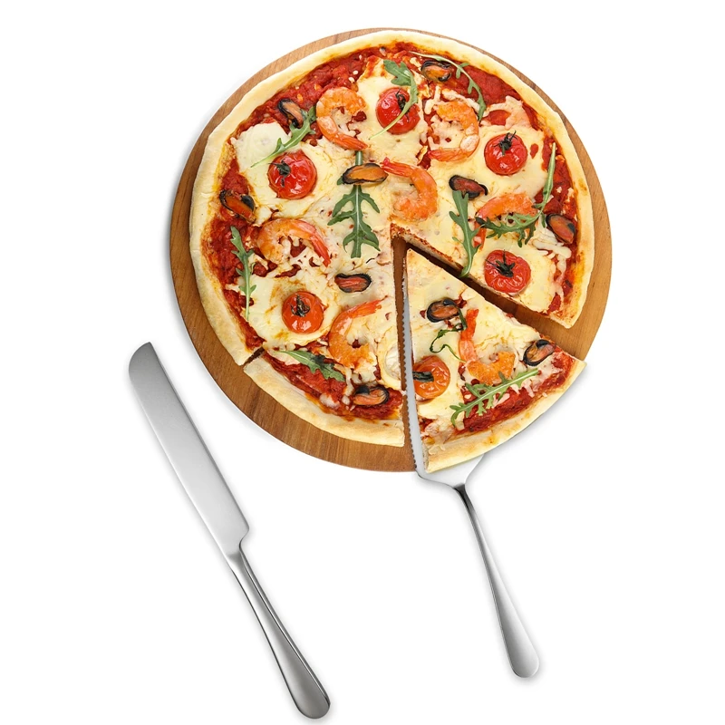 Knife and Server with Thickened Dining Stainless Steel Cutter Pie Spatula Birthday Anniversary Baking Tool Gift of 2