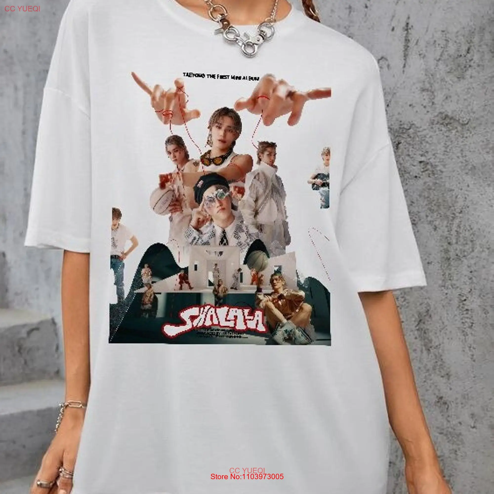 Винтажная Футболка NCT Taeyong Kpop, альбом шалала, с длинным или коротким рукавом для фанатов Merch 127