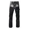 Trendy and Individual, Retro Color-blocking Fashion, Micro-flare, Non-elastic, Slim-fit European and American Men's Jeans. 2