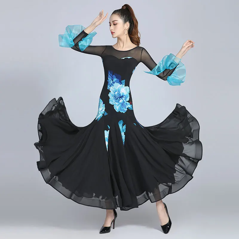 

High-end Ballroom Dance Competition Dress Women Performance National Standard Waltz Practice Clothes Big Swing Modern Wear