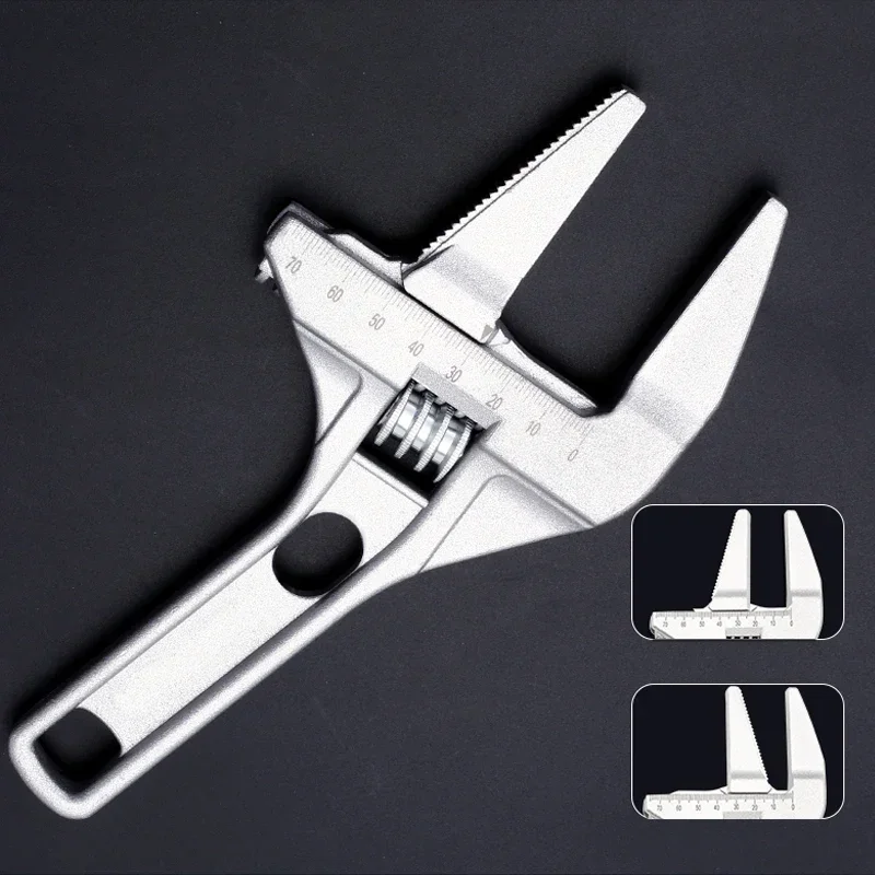 

Multi-function Adjustable Wrench Aluminium Alloy large Open Wrench Universal Spanner Repair Tool for Water Pipe Screw Bathroom