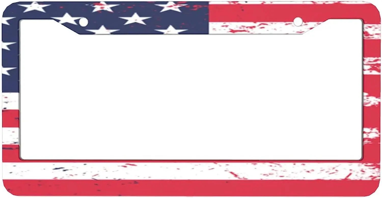 

American of License Plate Frame Bright American Flag License Plate Frames 12x6 Inch Suitable for Car Camper Trucks and SUV