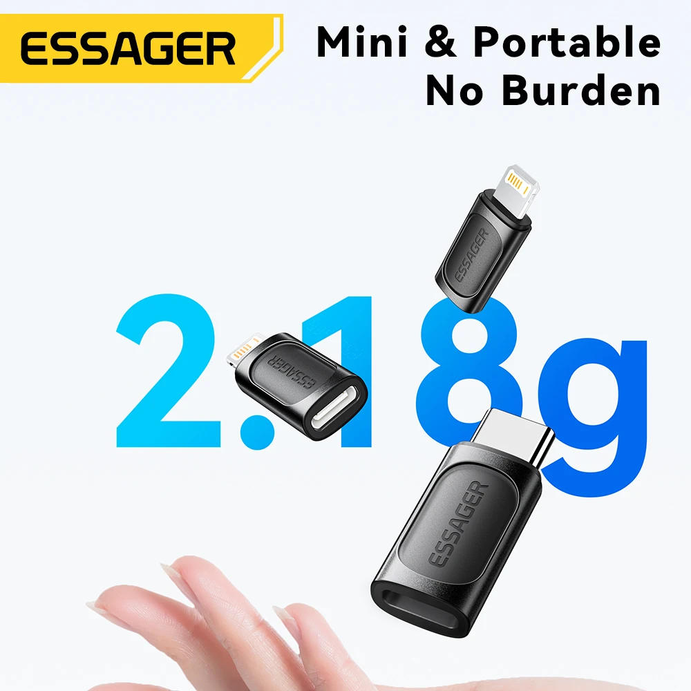 Essager PD OTG 어댑터, 아이폰 15, 14, 13, 12 프로 맥스, 아이패드, USB 타입 C-IOS 수 변환기, 고속 충전 어댑터, 20W